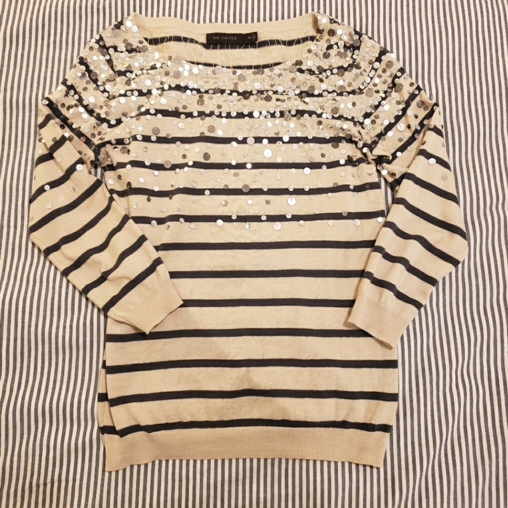 Sequined Striped Sweater